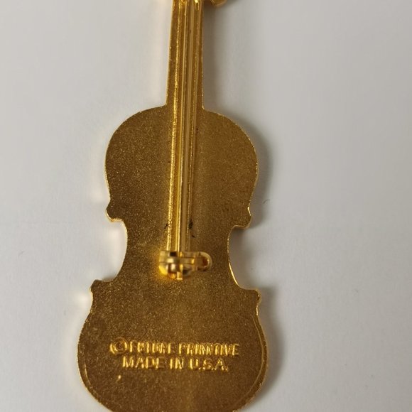 (Lot of 2) Vintage Sarah Coventry Enamel Sailboat brooch + Signed Violin Brooch - Picture 8 of 8